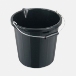 10 Litre Black round heavy duty bucket with metal handle