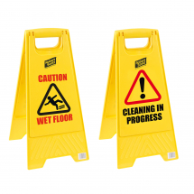 'Caution Wet Floor' Plastic Folding Safety Sign